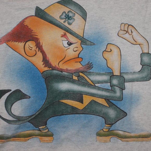 Vintage 90s Notre Dame Fighting Irish Hooded Shirt - Picture 5 of 5